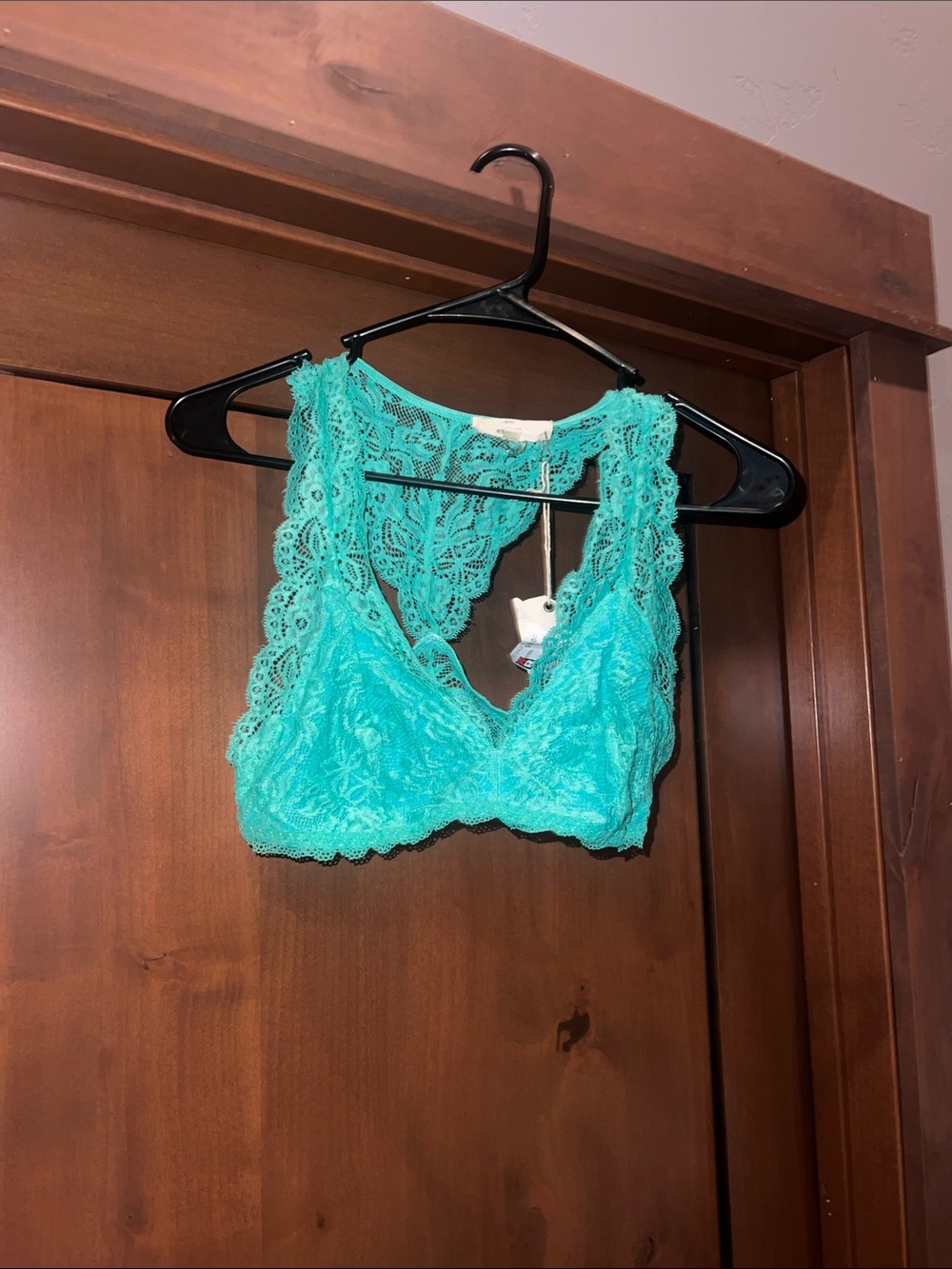 Entro Racerback Bralette-Light Blue/Green